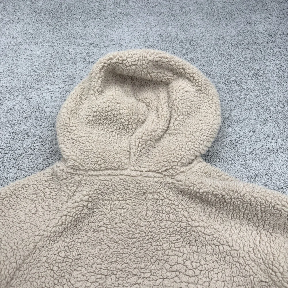 Air Jordan Jacket Boys Large 12-13 Yrs Beige Sherpa Teddy Fleece Hoodie Jumpman